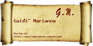 Galó Marianna névjegykártya